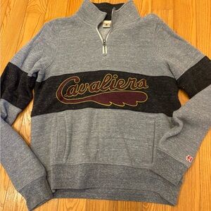 HOMAGE Cavaliers Gray and Black Zip Up Sweater
